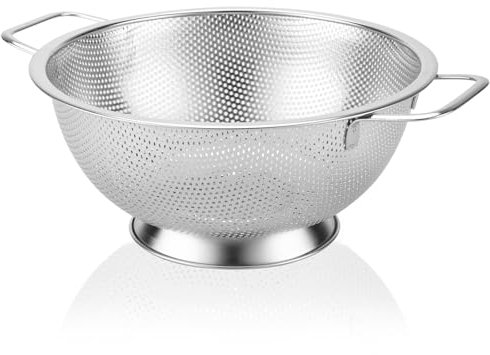 Scolapasta per cucina, in acciaio inox, 4 quarti, colino per cucina, cibo, frutta, verdura, cottura cibo, lavabile in lavastoviglie