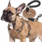 haapaw Heavy Duty Tactical Dog Harness for Small Dogs, No Pull Adjustable Pet Harness Reflective Service Training Easy Control Pet Vest Military Working Dog Harnesses- Small, Brown