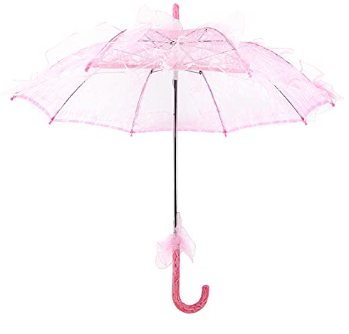 TYCIONG Regenschirm aus Spitze, Sonnenschirm, Vintage, Hochzeit, Brautschirm Dekoration, Foto, Damen, Kostüm, Party der 1920er Jahre, Rosa