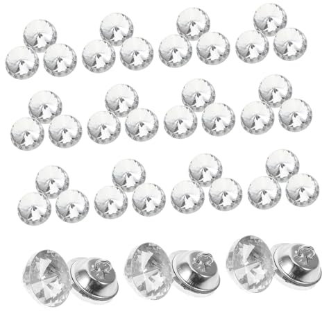 GRADENEVE 50 Stück Kristall Sofa Schnalle Sofa Knopf Couch Knöpfe Polsterknöpfe Transparenter Tufting Knopf Kleine Bastelknöpfe Sofa Dekorationsknöpfe Für Kopfteil Knöpfe Aus Acryl