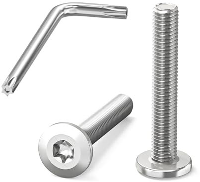 Dayalo Lot de 20 vis à tête plate M5 x 30 mm, en acier inoxydable A2 V2A, vis M5, vis en acier inoxydable, filetage complet avec clé Torx
