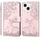 Nbziyoo Phone Case for iPhone 14 Plus, Embossed Deer Floral Animal Flip Wallet Case with Card Slots, Premium Magnetic Protective PU Leather Cover Case for iPhone 14 Plus.Pink