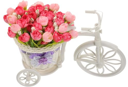GAROZATION 1pc Bicycle Bike Plant Rack White Indoor Plant Pot Tricycle Plant Holder Purple Home Decor Tricycle Planter Plant Rack Indoor House Plants Creative Stand Plastic