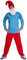 Partychimp Costume de Schtroumpfs, Costume de Gnome pour Homme, Nain pour Adulte, Rouge - Pantalon, Chemise, Chapeau et Barbe - Taille XL