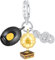 BIZK Plattenspieler Note Diskette Charm Anhänger für Armband 925 Sterling Silber Charm Bead Pendant für Europäische Armbänder und Halsketten