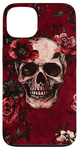 Totenkopf Blumenmuster Gothic Hülle für iPhone 13
