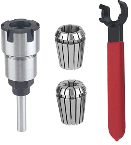 1/4 Zoll Shank Router Bit Collet Extension Set Chuck Converter Adapter -Schraubenschlüssel für Holzbearbeitung 4PCS Collet Extension Holder, Router Bit Collet Extension, Router Bit Extension Set