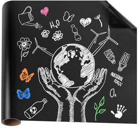 Tafelfolie Magnetische Selbstklebend 40 × 60 cm kreidetafel Klein Schwarzer Selbstklebend Abwischbar Kreidefolie für Schulen Büros Schreiben oder Basteln