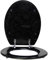 Yorkshire Homeware 18 Universal Toilet Seat | Toilets Oval Seat with Hinges & Parts | MDF Glitter Coating Toilet Seat | Soft Close Toilet Seat | Glittering Toilet Seats Bathroom Essential (Black)