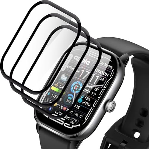 2 Pezzi Vetro Temperato per Amazfit GTS 4 mini, Vetro Protettivo, Ultra HD, Senza Bolle, Anti-Graffio, Alta Trasparente, Folie