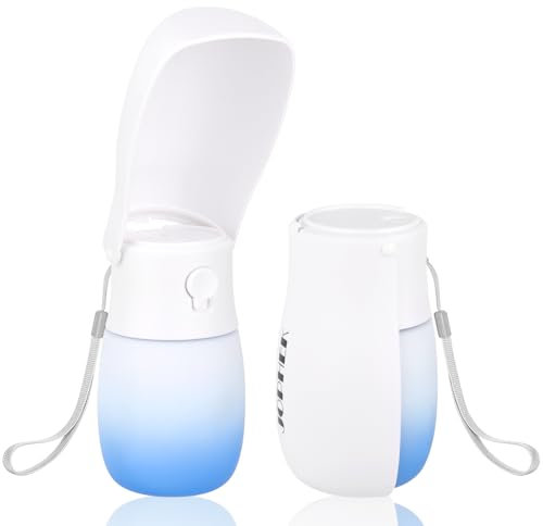 JOPHEK Gourde portable 300 ml pour animaux de compagnie, pliable à 180 °, anti-fuite, avec filtre à charbon actif, pour promenade quotidienne, voyage, camping
