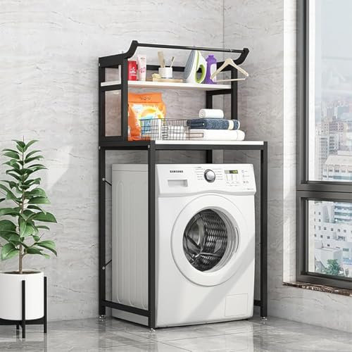Tiers Over Washer And Dryer Storage,Washer Dryer Stacking Rack,Wooden Standing Washer Dryer Machine Rack Shelf,Drum Washing Machine Cabinet,Over Washer Storage Rack Unit,For Laundr
