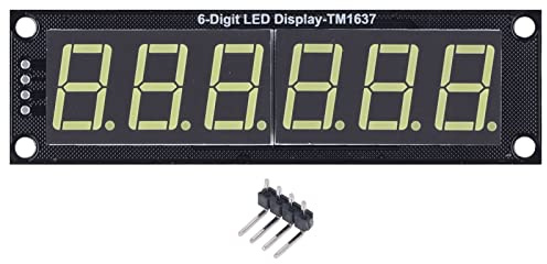 TM1637 Anzeigemodul LED-Digitalanzeigemodul, 6-digit 7-Segment-Dezimal-TM1637-Anzeigemodul für Uhr, Leicht zu Bedienend