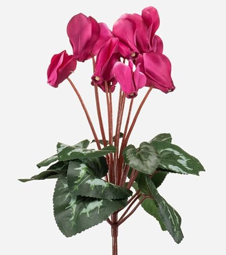 artplants.de Kunstblumen Alpenveilchen VERIANA auf Steckstab, pink, 30cm | Künstliche Zyclamen