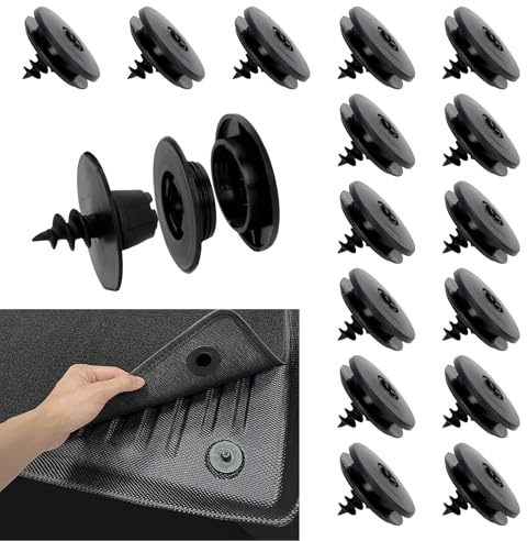 15 Stück Fußmatten Halter Clip, Befestigungsclips für Autoteppiche, Universal Auto Fussmatten Fixclips, Fußmatten Befestigung Druckknopf, Befestigung am Autoteppich Matte Rutsch,Automatten Halter