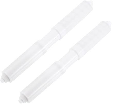 sourcing map 2Pcs Plastic Toilet Paper Holder, 7-1/16 to 7-7/8 PP Spring-Loaded Toilet Paper Tissue Roller Insert Rod Replacement for Bathroom, White
