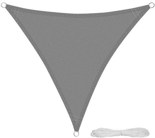 Sonnensegel, dreieckig, Grau, 5,0 x 5,0 m.