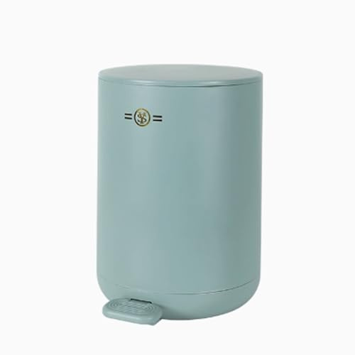 Poubelle mignon rond plastique Poubelle de Bureau avec Couvercle Souple Poubelle de avec pédale Trash Bin Poubelle Intérieur Poubelle avec Seau intérieur et Couvercle pop-up(Frosted blue,10L)