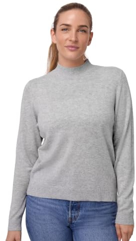 DANISH ENDURANCE Maglione Donna, Merino e Cashmere, Grigio Chiaro Melange, XL