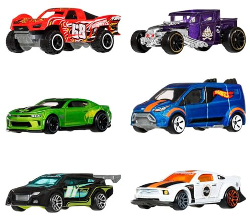 Hot Wheels Silver Series Multipack of 6 HW Legends (Styles May Vary) | 1:64 Scale Die-Cast Toy Cars & Trucks, Set of Vehicles with Elevated Deco & Collectible Packaging, JLB24