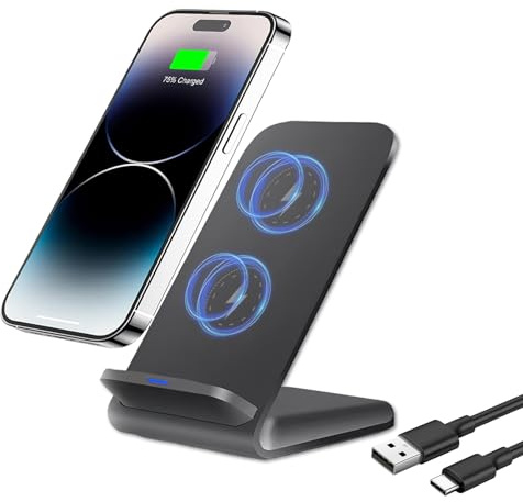 Wireless Charger Stand 15W Fast Charging for Google Pixel 10 Pro XL 9 8 a 7 | Wireless Phone Charger for Samsung Galaxy S26 Ultra S25 FE S24 S23 S22 S21, for iPhone 11 12 13 14 15 16 Pro Max 16e 17 17Air