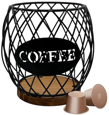 Versatile contenitore per di caffè Organizzatore porta in metal-lo per tazze K Cestini porta cialde caffè di grande capacità per bancone del e scrivania da ufficio