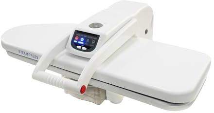 Begoniape Dampfbügelpresse 1600W Professionell Bügelmaschine mit 5 Bügelprogrammen, Sprühflasche, Wassertank, Überhitzungsschutz und Auto Abschaltung, 66cm Länge, Weiß