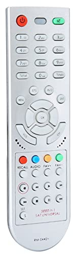 HEEPDD Replacement Remote Control, ABS Universal Remote Control for SAT, 8m Range, 2 AAA DC 3V, Navigation Keys and Digital Dot, for Satellite Receiver Users At Home