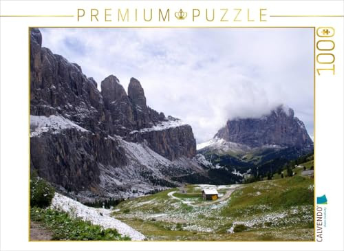 CALVENDO Puzzle Blick vom Grödner-Joch zum Langkofel | 1000 Teile Lege-Größe 64 x 48 cm Foto-Puzzle für glückliche Stunden
