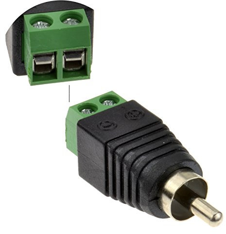 RCA Cinch Fiche Visser Borne Easy Fit Connecteur pour l'audio vidéosurveillance CCTV Caméra
