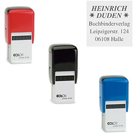 Stempel Colop Printer Q 24 | mit individueller Textplatte/Logo | 24 x 24 mm - 6 Zeilen quadratisch