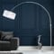 cagü XXL Design Retro Lounge Bogenlampe LUMA Weiß mit Marmorfuß Weiß 205-225cm Höhe verstellbar