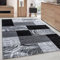 Carpettex Teppich Wohnzimmer Kurzflor 160 x 230 cm Modern Abstrakt Kariert Design Schwarz - Teppich Schlafzimmer Extra Weich Flauschig Waschbar Küchenteppich - Esszimmer Kinderzimmer Wohnzimmerteppich