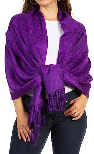 Sakkas 70 x 28 Paisley Selbst Design-Schal/Wrap/Stola - DarkPurple