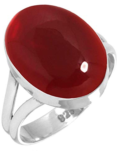 Jeweloporium Rot Granat Quarz 925 Silber Ringe für Frauen Edelstein Cocktail Silber Ringe Größe 50(15.9) Hochzeit Geschenk viktorianisch Schmuck