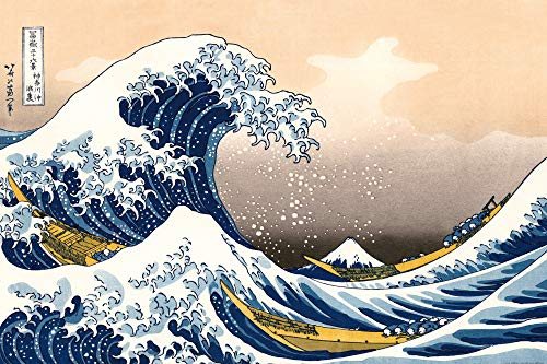 1art1 Katsushika Hokusai XXL Poster Die Große Welle Vor Kanagawa Plakat | Bild 120x80 cm