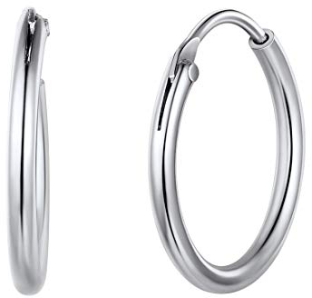 ChicSilver Silber Creolen Ohrstecker 925 Damen Knorpel Ohrringe 1.5mm Creolen Hoop Huggie 925 Rund Ohrringe Conch Helix Tragus Piercing Ohr Earrings for Women Ohrschmuck für Geburtstag