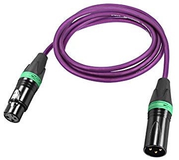 sourcing map XLR Stecker auf XLR Buchse Kabel für Mikrofon Videokamera Soundkartenmixer Grün Schwarz XLR Buchse Lila 2M 6.56ft