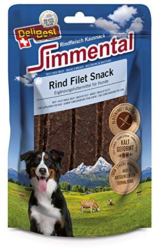 DeliBest Simmental Rind Filet Snacks I Gesunde Rindfleischsnacks für Hunde I Schweizer Fleisch bekömmlich I Hoher Fleischanteil I Ohne Zusatzstoffe I leckere Hundesnacks 90g