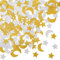 400 Stücke Glitzer Stern und Mond Papier Konfetti Doppelseitig Gold und Silber Tisch Pailletten Konfetti für Ramadan Mubarak Dekoration Hochzeit Geburtstag Baby Shower (Gold, Silber)