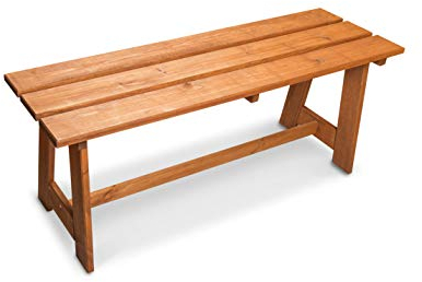 ADGO Einfacher Gartenholzbank 119 x 37 cm Balkonbank, Gartenbank günstig und Hausbank ohne Rückenlehne Braun Lackiert Imprägniert Klassisch Komfort und Minimalismus vor und in Ihrem Zuhause
