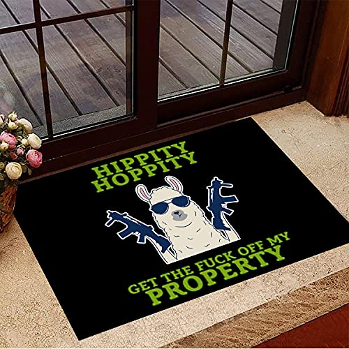 TIANTURNM Fussmatte Aussen Lama Get Off My Property Fußmatte Lustige Einweihungsgeschenkideen deko Wohnzimmer 20x32
