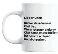 Lieblingstasse mit Spruch I Spülmaschinenfest und Beidseitiger Druck I Hochwertige Tasse in Weiß Lustig für die Arbeit, Büro I Geschenk für Chef, Chefin zum Geburtstag oder Abschied (Lieber Chef)
