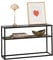 SoBuy FSB43-SCH Vintage Konsolentisch mit Glasoberfläche Metall Flurtisch Dekotisch Sideboard schmaler Beistelltisch Sofatisch Natur/Schwarz BHT ca: 110x70x30cm