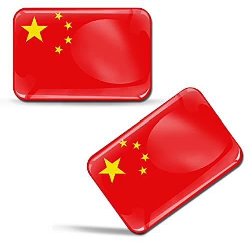 SkinoEu® 2 x 3D Aufkleber China Flagge Chinesische Fahne F 186