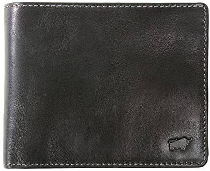 BRAUN BÜFFEL - Herren RFID Geldbörse Arezzo - 12 Kartenfächer aus echtem Rindleder Schlichtes Design - Edles Schwarz