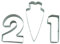 BekkiB 880283-Lot de 3 emporte-pièces « Schulanfang » – Emporte-pièces en acier inoxydable Motif chiffre 1 et numéro 2