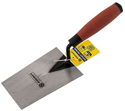 Set of 2 Bucket Trowels - 6 Soft Grip Handle | DIY Hand Tool, Brick, Jointer, Bricklayer, Bricklaying Tool | Strong & Durable Carbon Steel Blade