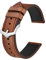 BISONSTRAP Uhrenarmband aus Italienischen Leder, Armband aus Öl Wachs Kalbsleder, 20mm, Kastanienbraun