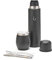 balibetov Set Yerba Mate Completo - Calabaza Mate Moderna, Termo, Bombilla y Cepillo de Limpieza Incluido - Todo Acero inoxidable 304 18/8 (Negro Solido)